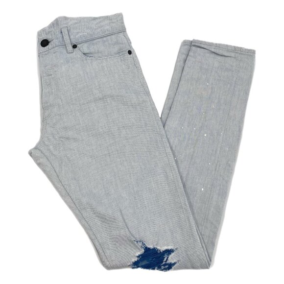 John Elliott Blue Light Wash Distressed Slim JeansSize 31